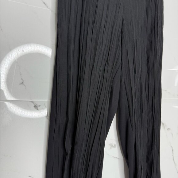 Ozai N Ku Womens Crushed Pants M Black Pull-On High Rise Lagenlook Alembika - Picture 1 of 5